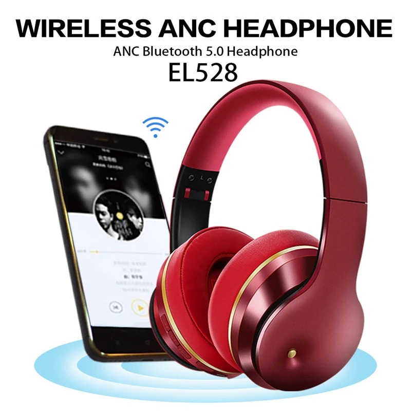 

Active Noise Reduction Wireless Bluetooth Headset, ANC Noise Canceling Hifi Sound Quality Multicolor Foldable Headset