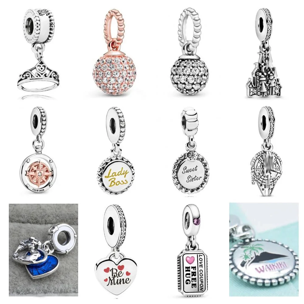 

PDD DZ 53 925 Sterling Silver Spring New Charm Pendant with DIY Bracelet Necklace Jewelry Gift Carving Suitable for Women