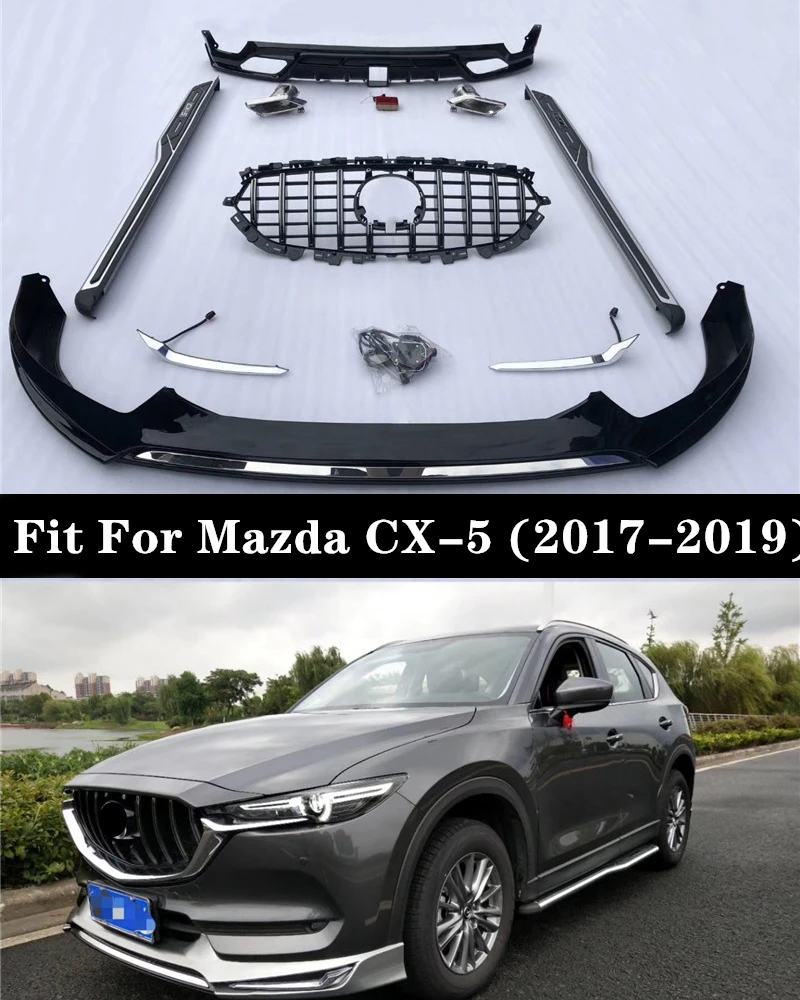 Подходит для Mazda CX 5 2017 2019 комплект кузова решетка передняя губа задняя боковые