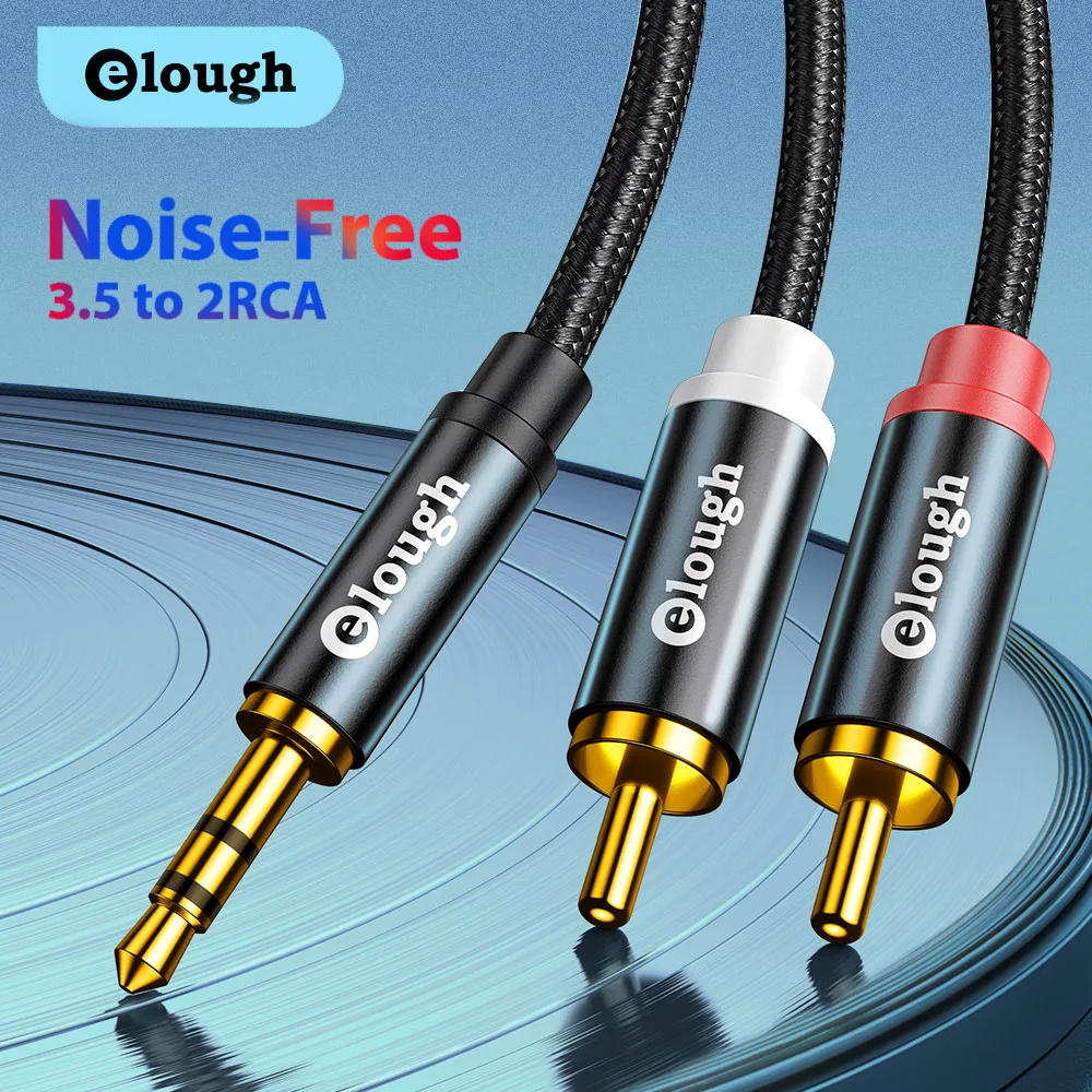 Кабель Elough RCA HiFi стерео аудиокабель 2RCA до 3 5 мм AUX разъем Y-образный сплиттер для ТВ