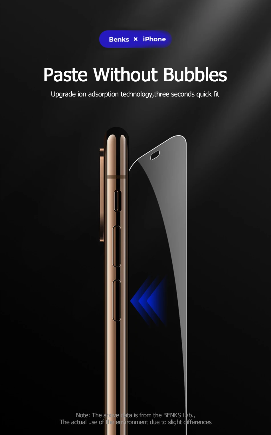 Benks OKR пленка из закаленного стекла 0,3 мм для iPhone 11 Pro Max, Защитная пленка для экрана против синего цвета AGC 9 H, Защитная пленка для передней панели без пузырьков