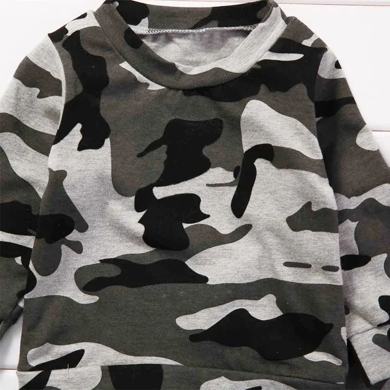 2Pcs Newborn Clothes Baby Boy Clothing Set Fashion Cool Camouflage Long-sleeved T-shirt+Pants Autumn Infant Toddler Outfits |