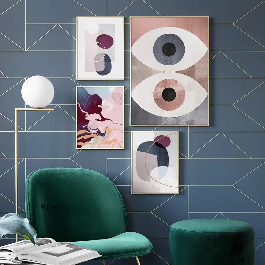 

Abstract Eye Geometric Line Wall Art Canvas Painting Modern Nordic Posters and Prints Wall Pictures for Living Room Home Decor