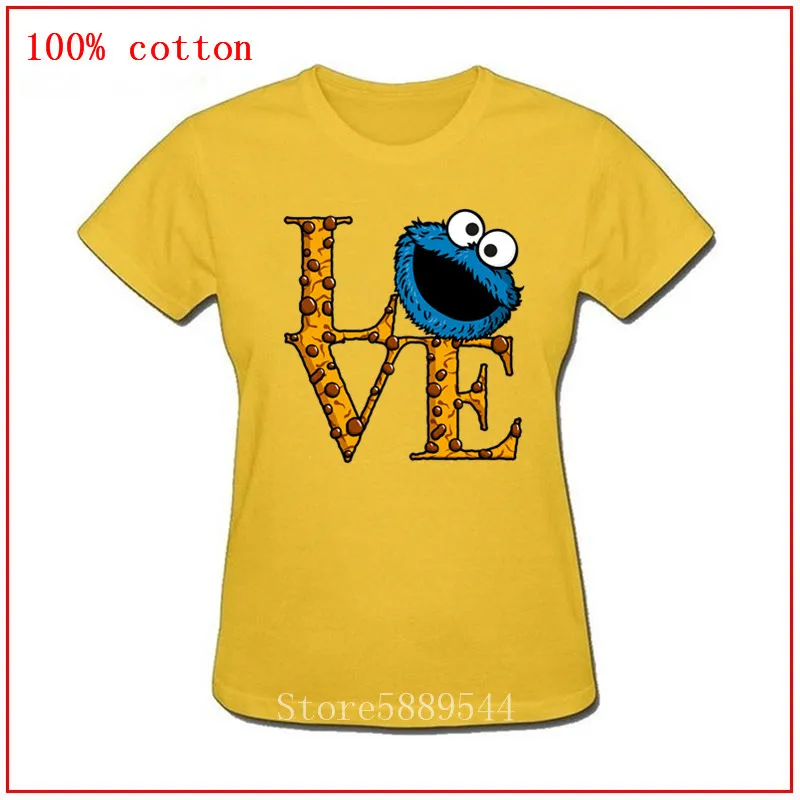 Новинка Милая футболка с изображением монстра печенья забавные женские футболки