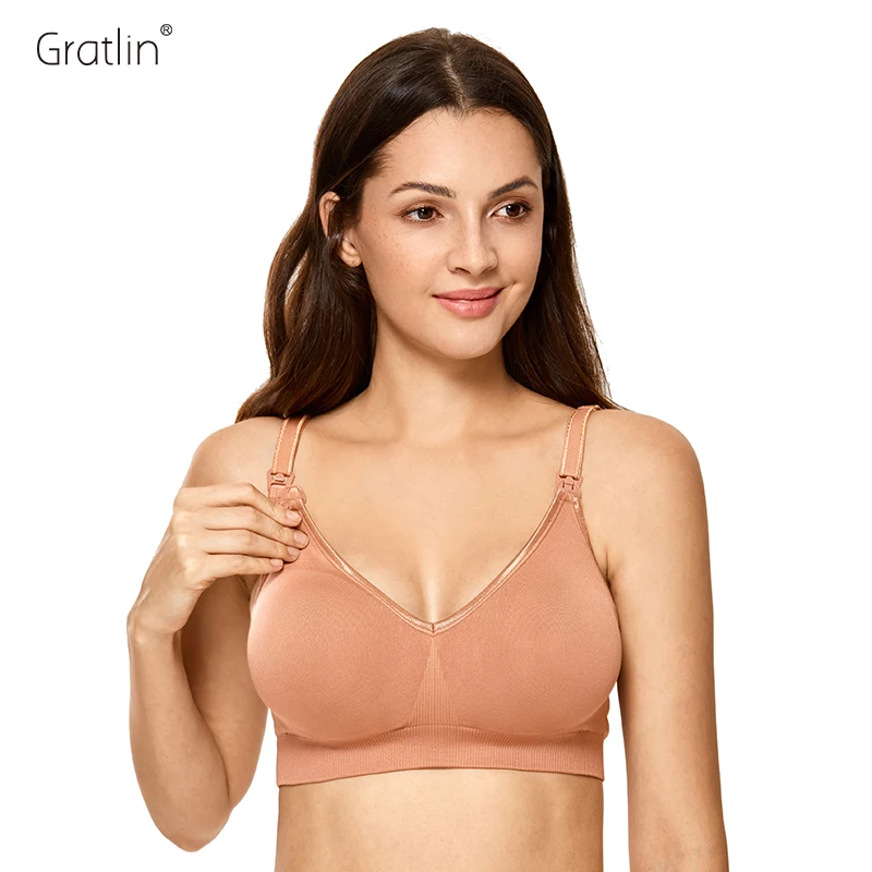 Gratlin Women's Comfort Support Maternity Wirefree Seamless Nursing Bra
