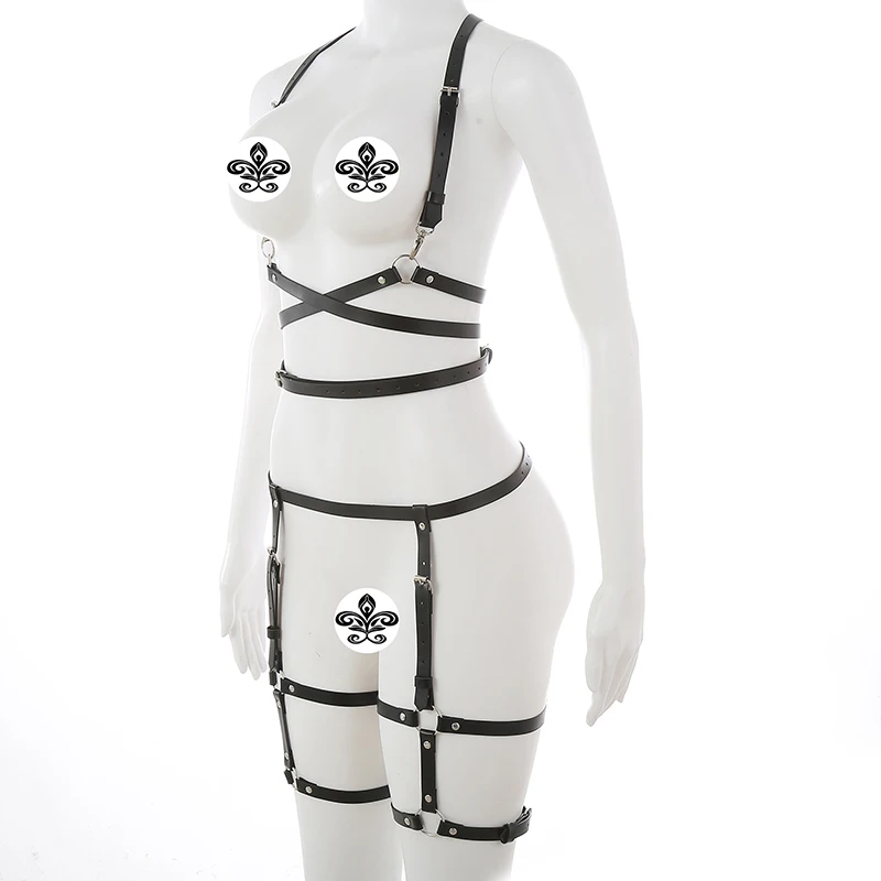 Модный набор из 2 предметов кожаный ремень-портупея для женщин сексуальный