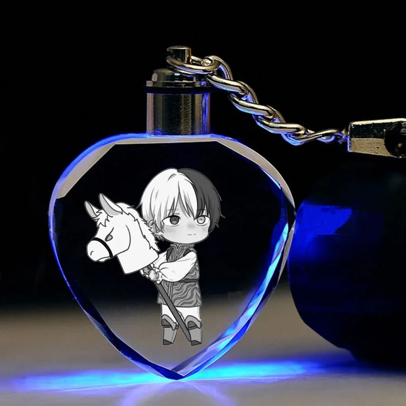 3 Аниме Мой герой Academy светодиодный брелок Bakugou Katsuki Todoroki Shoto милые забавные красочные хрустальные подвесные брелоки porte clefs подарок - Цвет: 3