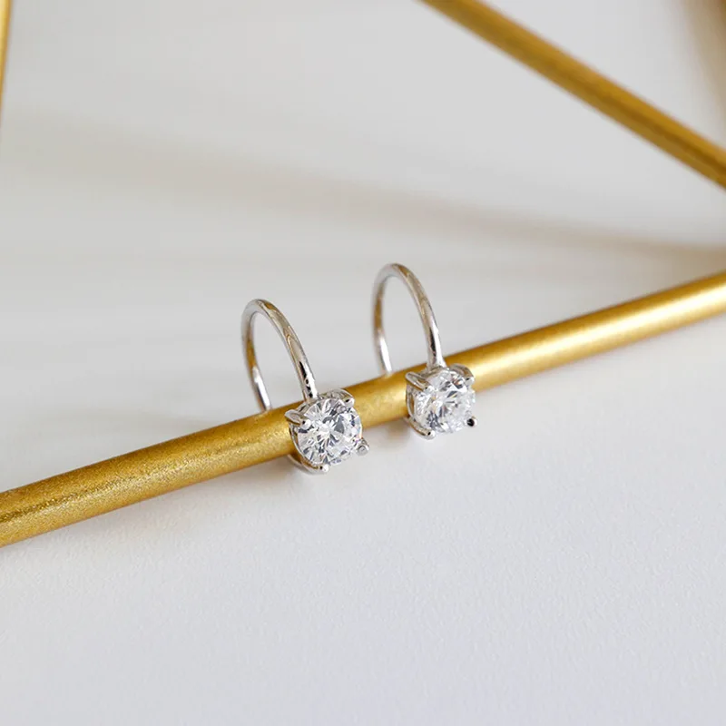 Минималистичные серьги-гвоздики с микроцирконом AsinLove Mini из серебра 925 простые, яркие и популярные для женщин, универсальный подарок.