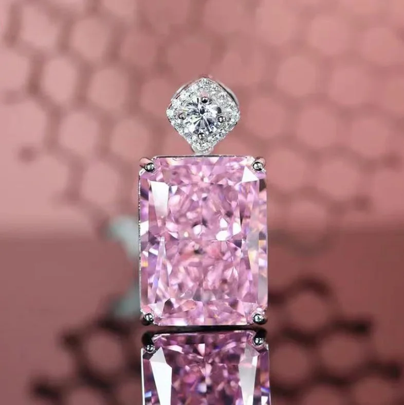 Женское Ожерелье с кулоном ANGLANG квадратное ожерелье розовым кубическим