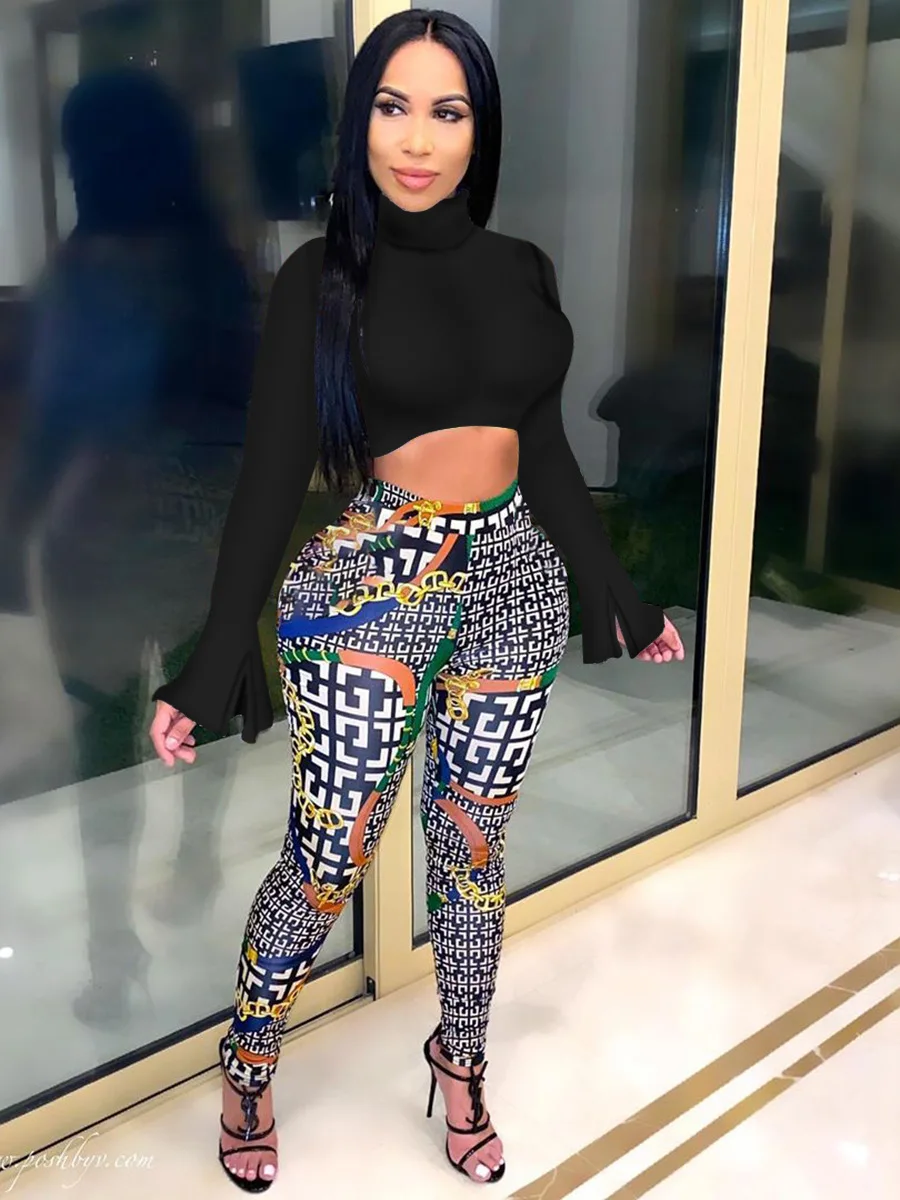 

2020 New Autumn Winter Women's Printed Casual Pants High Waist Trousers Sweatpants Bodycon Party Club Plus Size Legging
