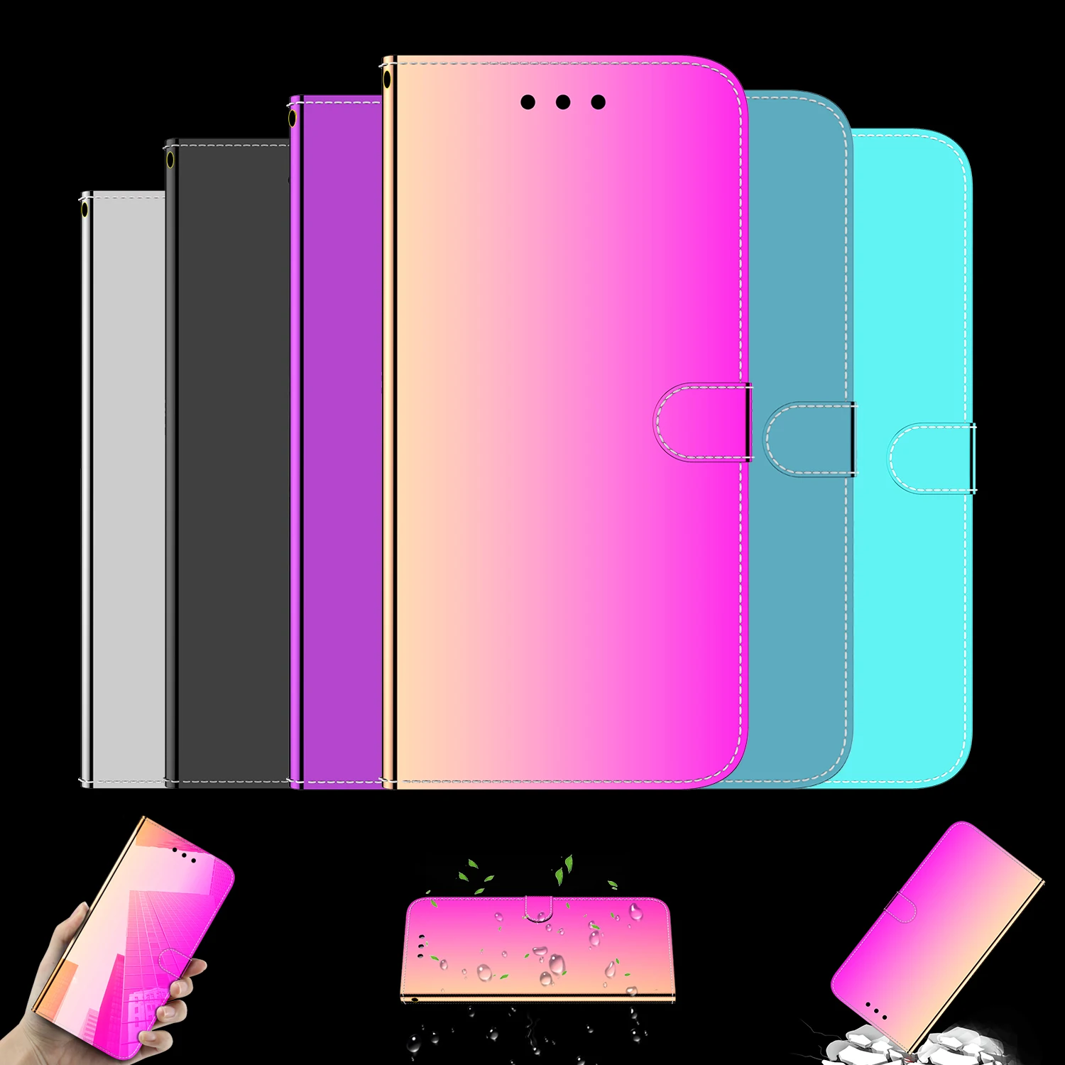 

Mirror-like Case For Huawei P20 P30 P40 P50 Pro Lite P Smart Plus Z S Y5 Y6 Y8 P Nova 5T 4E 3E 6 SE 7i Holster Phone Case Wallet