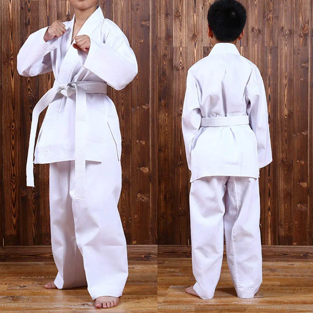 Uniforme de Karate para niños y adultos, uniforme ligero de estudiante de Karate Gi con cinturón para entrenamiento de artes marciales