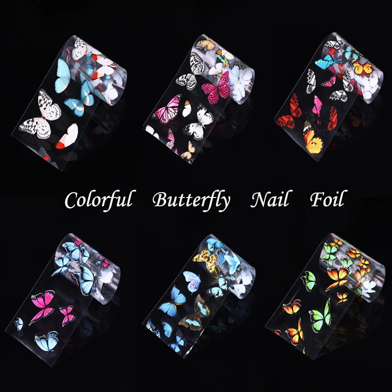 

Nail Transfer Decals Butterfly Series Stars Sky Foils Sticker Set Magazine Distressed Marble DIY Nail Art Wraps Decoration