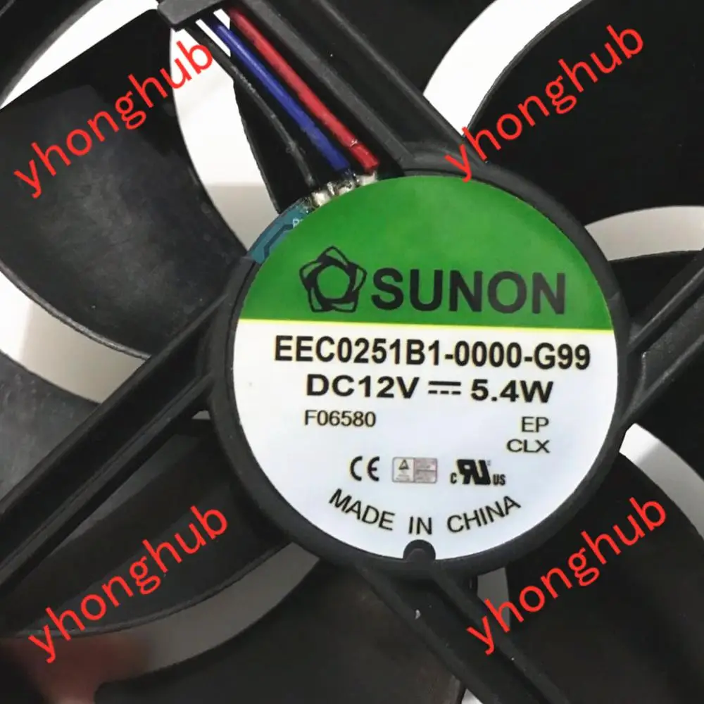 SUNON EEC0251B1 0000 G99 Сервер охлаждающий вентилятор AC/DC 12V 5 4 W 120x120x25 мм 3 провода|fan dc|square