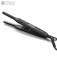 kipozi professional small hair straightener short hair pixue cut titanium dual voltage hair iron thin pencil beard straightener