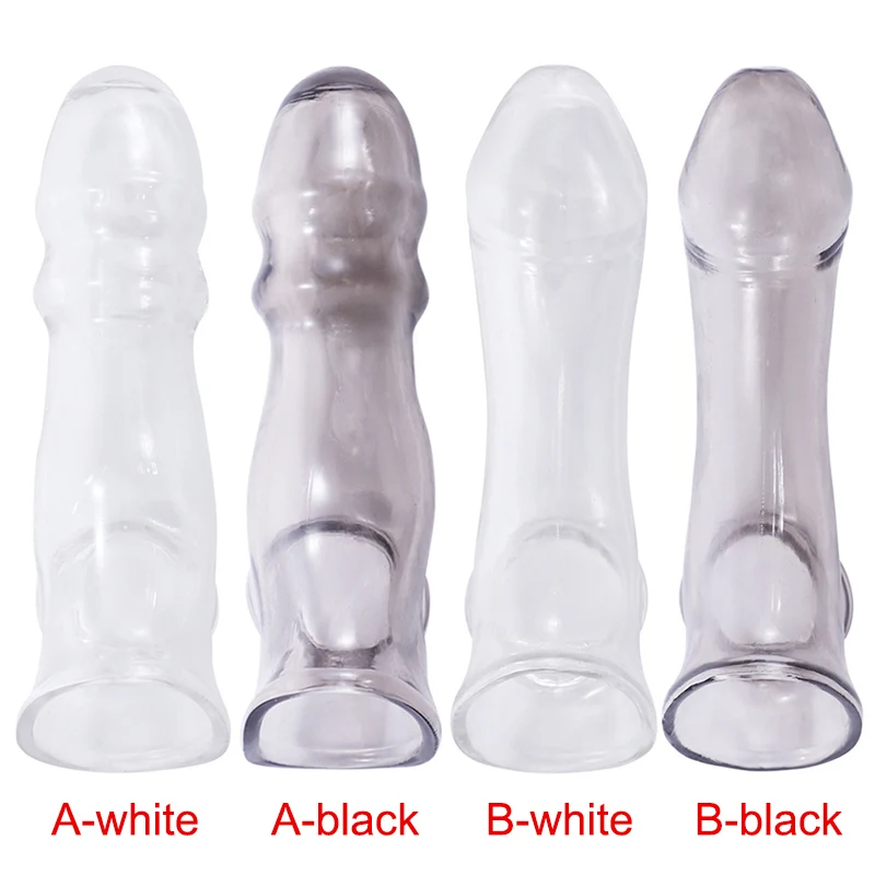 Наращивания презерватив удлинитель пениса с длинным рукавом Мужской Увеличить