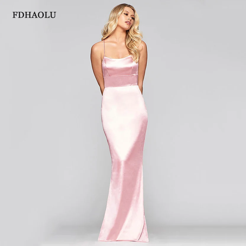 

AE79 Vestidos De Gala Mermaid Long Prom Dresses Pink Court Train Sexy Backless Party Dress Vestido Formatura