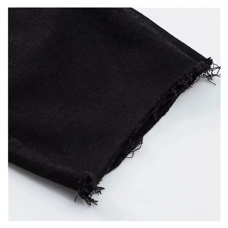 

3 Color Womens Jeans Streetwear Knee Length Pencil Pants 2020 Brand New Fashion Jeans for Women Slim Fit Mom Jeans High Waist