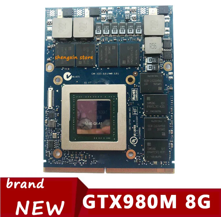 

NEW GTX980M GTX 980M Video Vga Graphics Card N16E-GX-A1 8GB GDDR5 For Laptop HP MSI Alienware Clevo TEST 100%