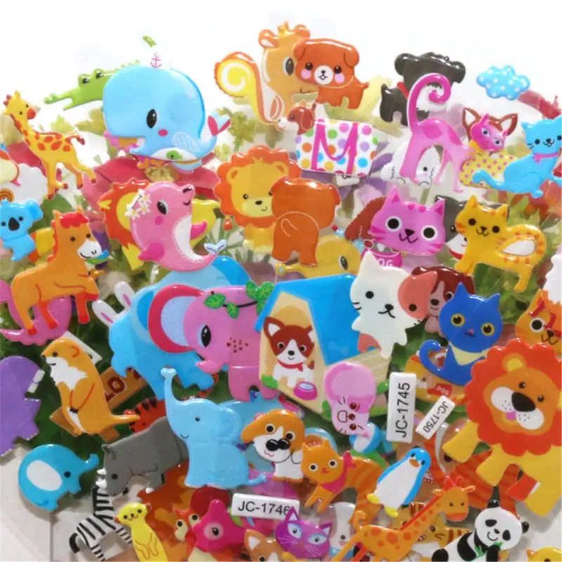 Pegatinas 3D de 20 hojas para ni&ntilde;os y beb&eacute;s, 500 + pegatinas hinchables, varios paquetes para &aacute;lbum de recortes, diario de balas, No.-5