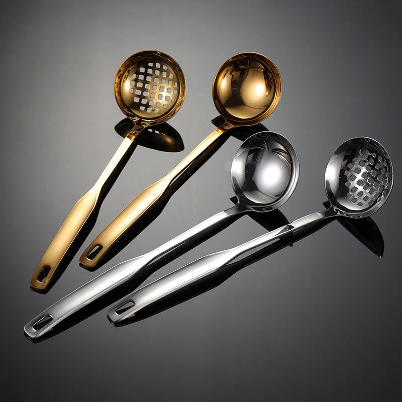 

New Stainless Steel Colander Spoons Sieve Soup Ladle Skimmer Spoon Holder Kitchenware Drainer Food Strainer Utensils for Kitchen