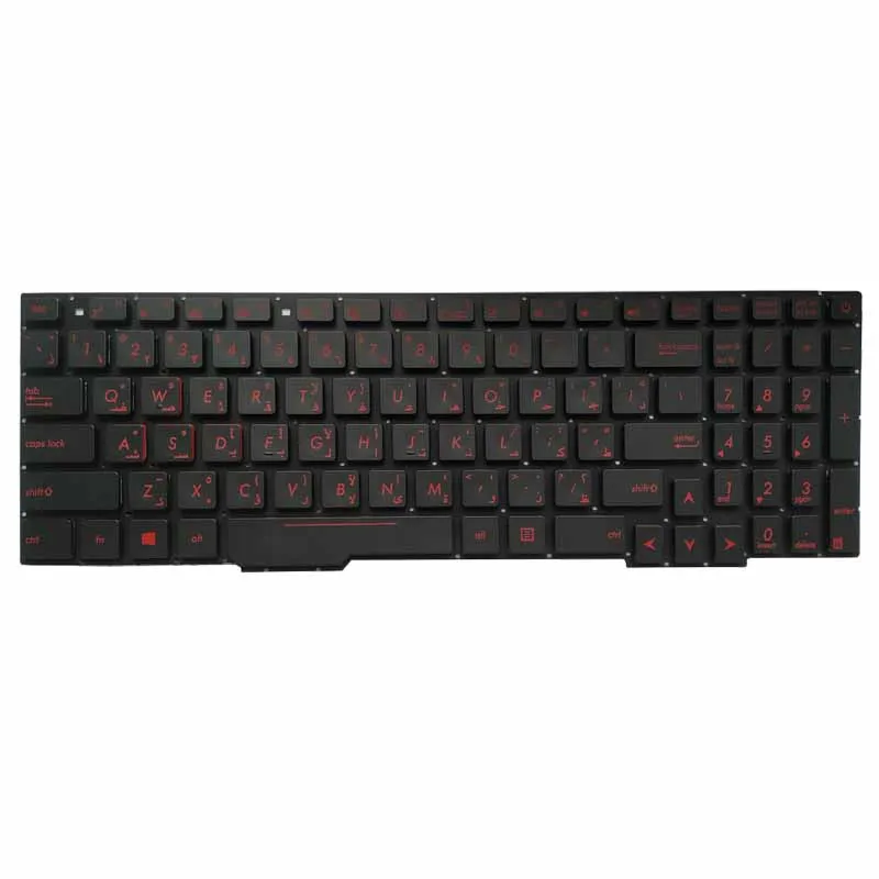 Арабская клавиатура для ноутбука ASUS GL553 GL553V GL553VW ZX553VD ZX53V ZX73 FX553VD FX53VD FX753VD FZ53V AR