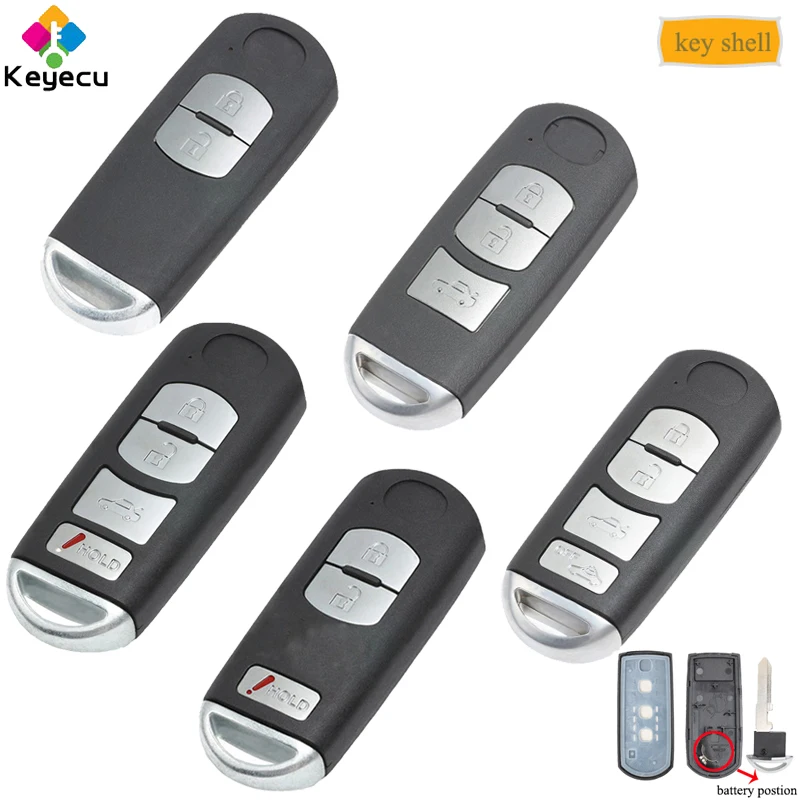 KEYECU Замена дистанционного ключа автомобиля в виде ракушки Чехол-2/ 3/ 4 кнопки +