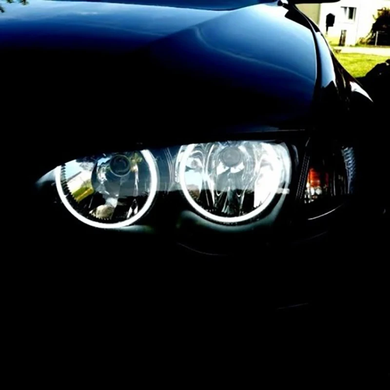 HochiTech WHITE 6000K CCFL Headlight Halo Angel Demon Eyes Kit angel eyes light for BMW E46 NON PROJECT Coupe Sedan