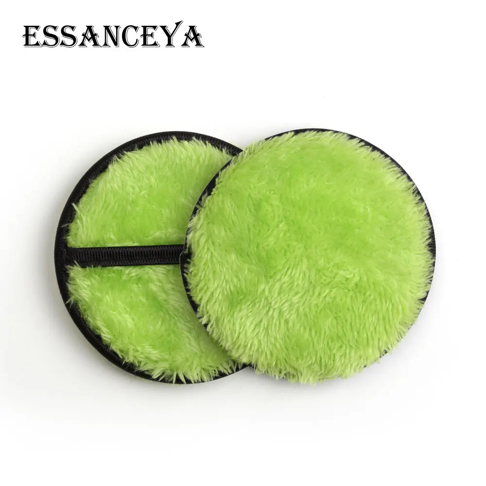 2 PCS-green ESSANCEYA 1/2/3 шт салфетки из микрофибры колодки жидкость для снятия Полотенца для чистки лица и глаз полотенце для макияжа многоразовые хлопок двойной слой салфетка для протирания - Цвет: 2 PCS-green