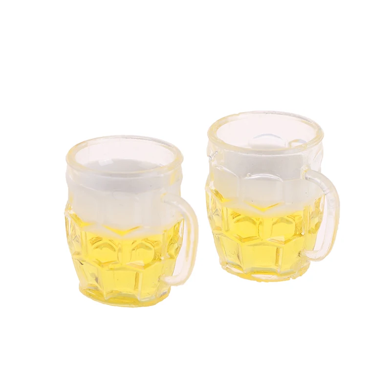 

2Pcs 1/12 Dollhouse Mini Beer Cup Simulation Furniture Wine Glass Goblet for Doll House Decoration Accessories