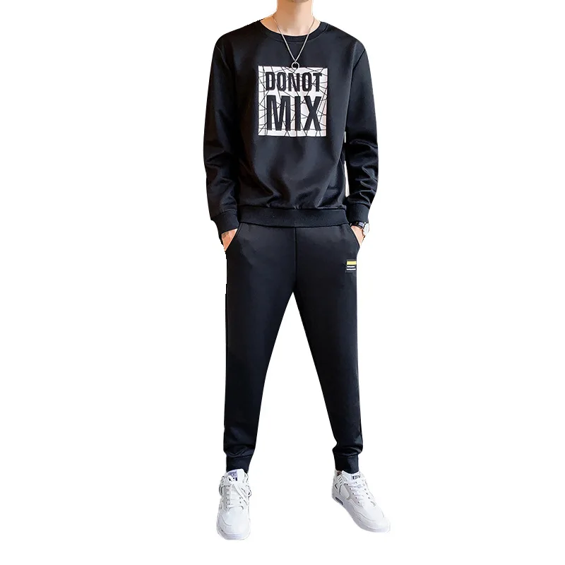 

Men Sweatsuits Summer Two-Piece New Spring and Autumn Casual Sports Suit Korean Fashion Suit