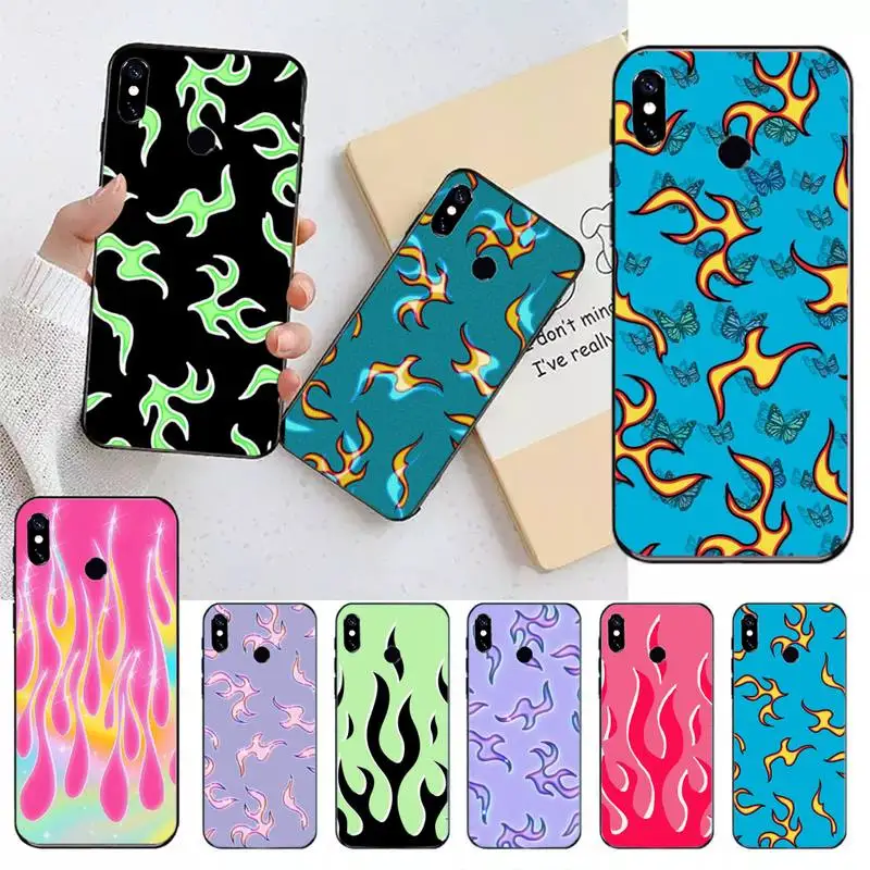 

Flame painting red pattern Phone Case For Xiaomi Redmi note 7 8 9 t max3 s 10 pro lite Luxury brand shell funda coque