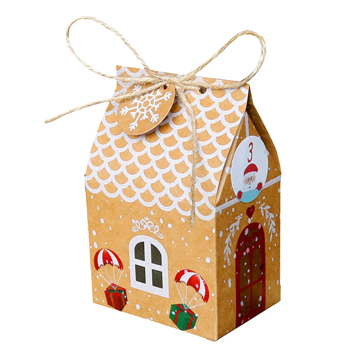 

24pcs Gift boxes Paper House Gift Ags+Stickers &Ropes Candy Cookies Box Newest