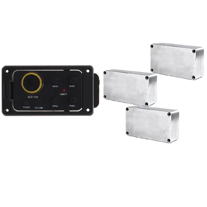 

1 Set KLT-10B 4 Band EQ Equalizer Preamp Guitar Pickup & 1 Set 1590B Guitar Effects Pedal Aluminum Stomp Box Enclosure