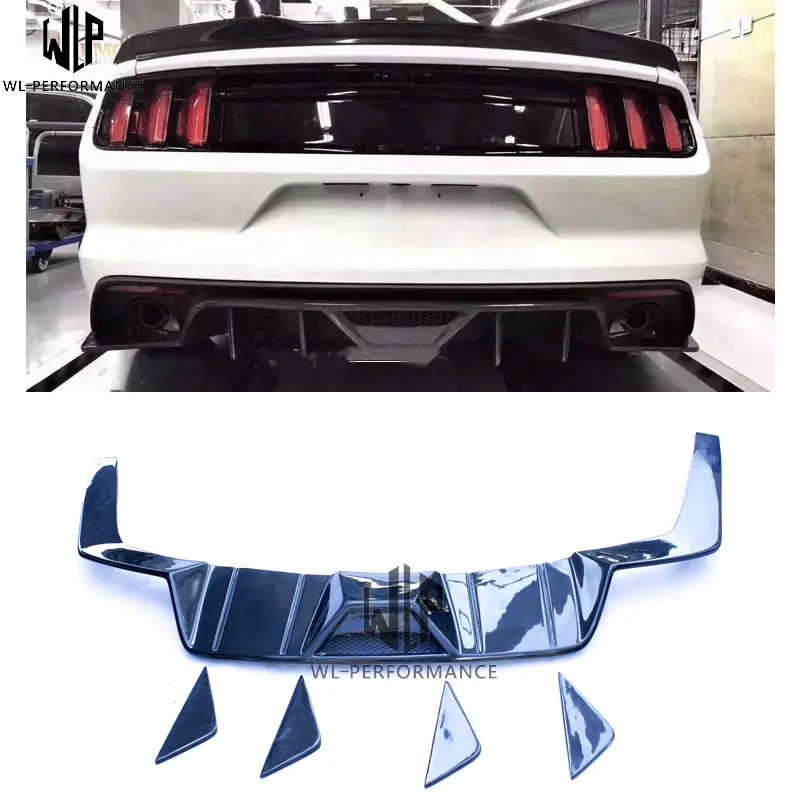 Mustang углеродное волокно задний спойлер диффузор автомобильный комплект кузова