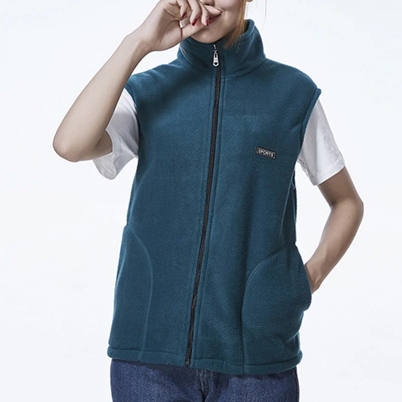 

2021 новые Флисовые женские жилеты осенние корейские куртки без рукавов размера плюс Модные женские повседневные теплые жилеты на молнии