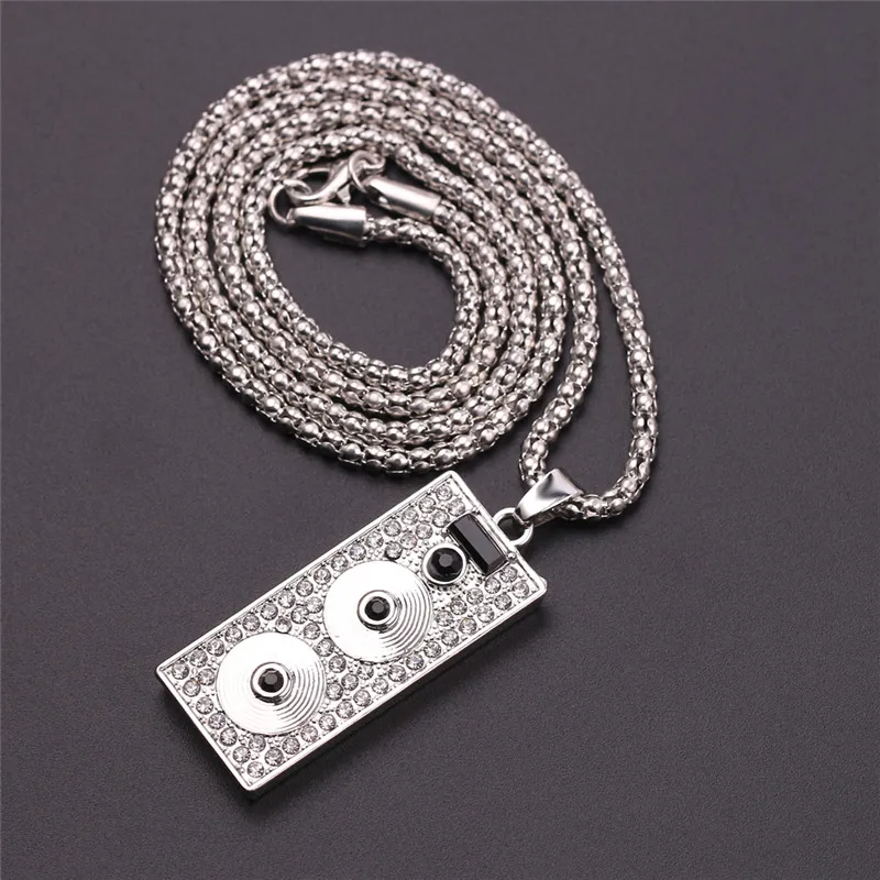 Ожерелье с подвеской в виде аудиоплеера стиле панк ожерелье золотого и