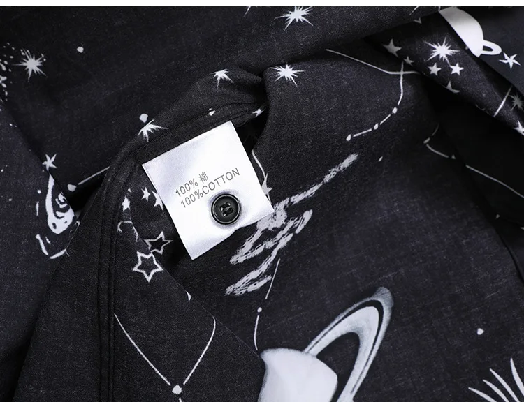 

Black Space Galaxy Print Shirt Men Camisa Masculina 2020 Luxury Brand Long Sleeve Mens Dress Shirts Streetwear Casual Shirt Male