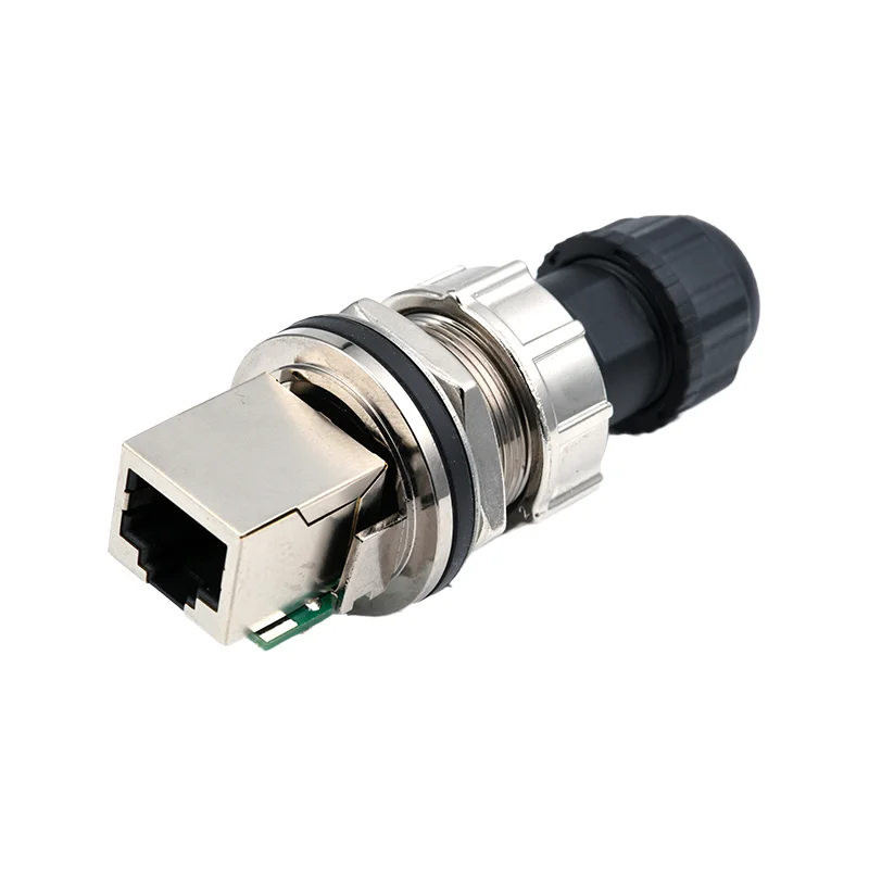 

M20 IP67 Waterproof Ethernet Network Concave Terminal RJ45 Connector Male Plug Female Socket Signal Panel Mount Hole Size 20.8mm