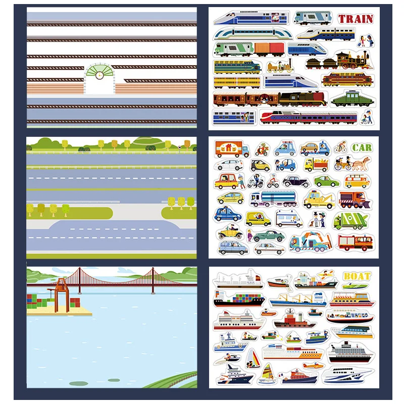 Многоразовые наклейки книга игра коллекция дети развивающие игрушки для детей