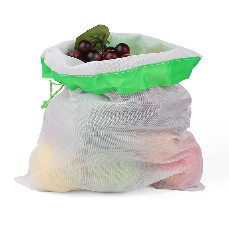 Многоразовые сетчатые мешки моющиеся экологически чистые пакеты на хранение