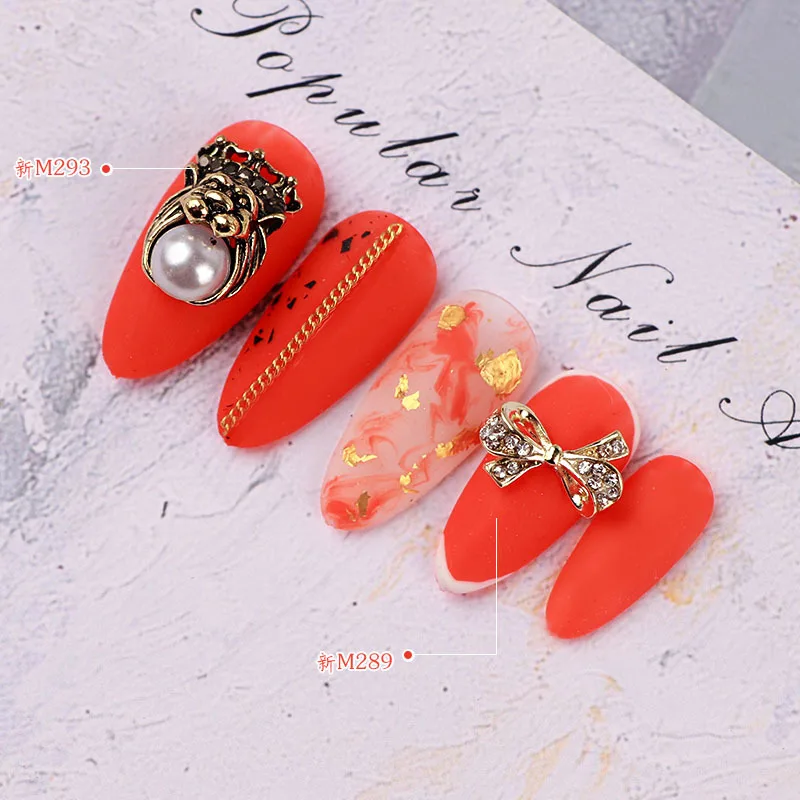 

DIY Nail Art Accessories Nail 1PCS Alloy Pearl Gold and Silver Nail Supplies Butterfly Star Crystal Luxury Hao Stone Decoration
