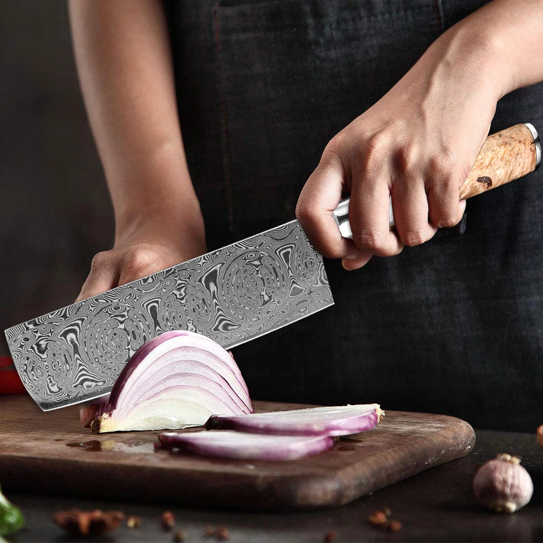 

XITUO Chef Knife Powder Damascus Steel Professional Chinese Sharp Kitchen Slicing Cleaver santoku Paring Rose Knife Cooking Tool