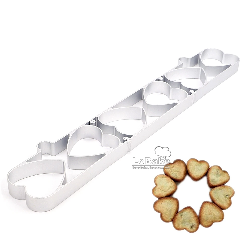 Маленькие алюминиевые формы в форме сердца для ананаса печенья высотой 1 7 см с 6