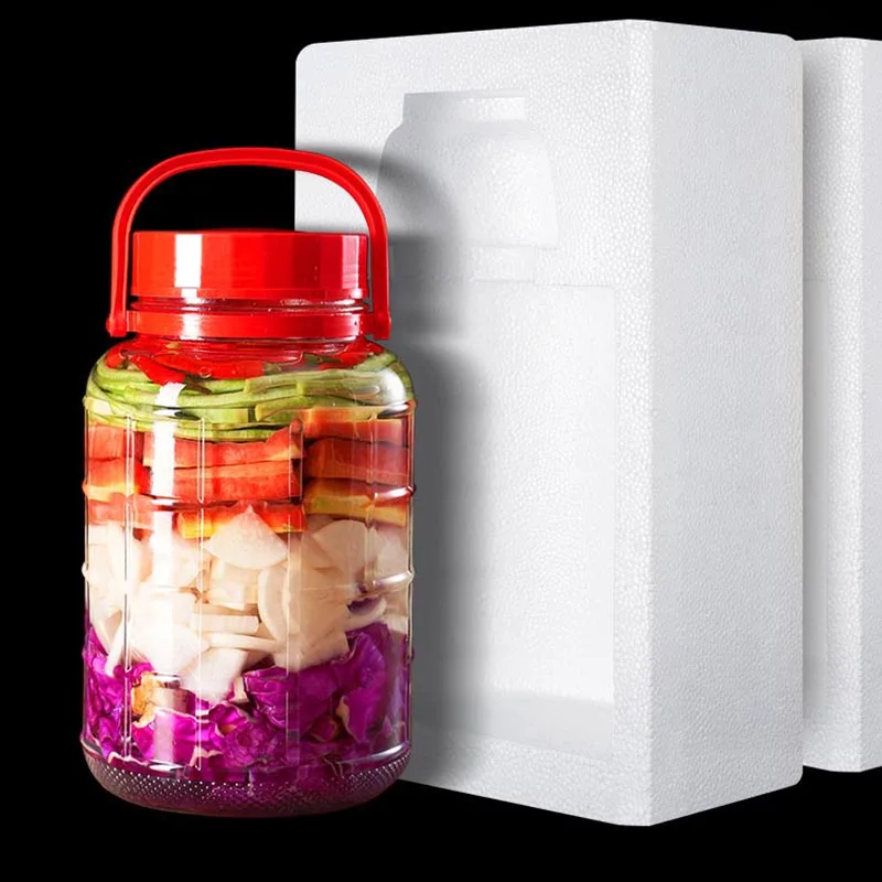 

Thicken Transparent Glass Pickle Bottle Portable Night Stains Pickled Vegetable Cabbage Container Food Storage Jar Kimchi Pot