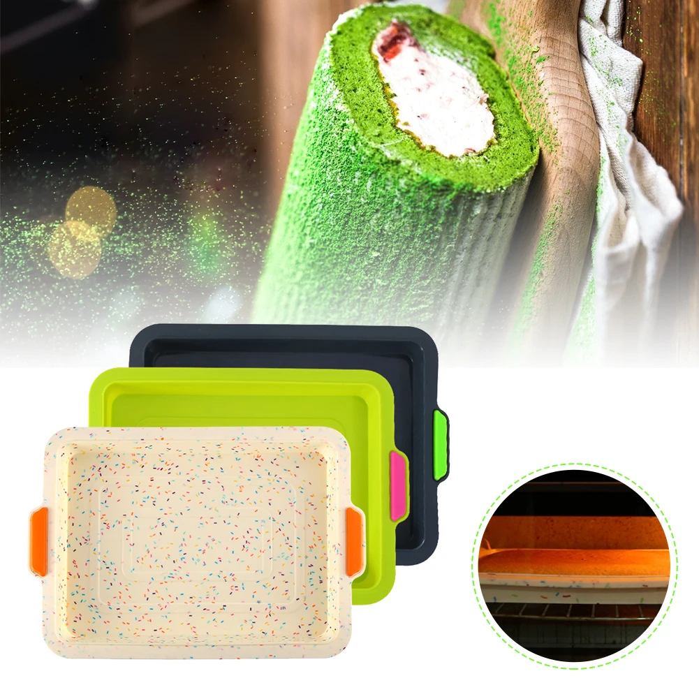 

Cake Baking Pan Reusable Square Silicone Baking Pan High Temperature Resistant Non-stick Mold Pan Bread Cake Mold Diy Pan