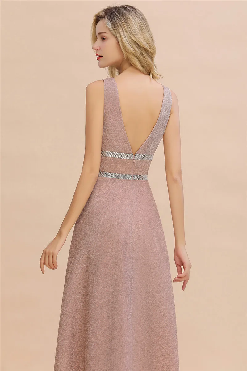Robe De Soiree пыльная роза длинное вечернее платье сексуальные с глубоким v-образным вырезом темно-синие вечерние выпускные платья Vestido de Festa