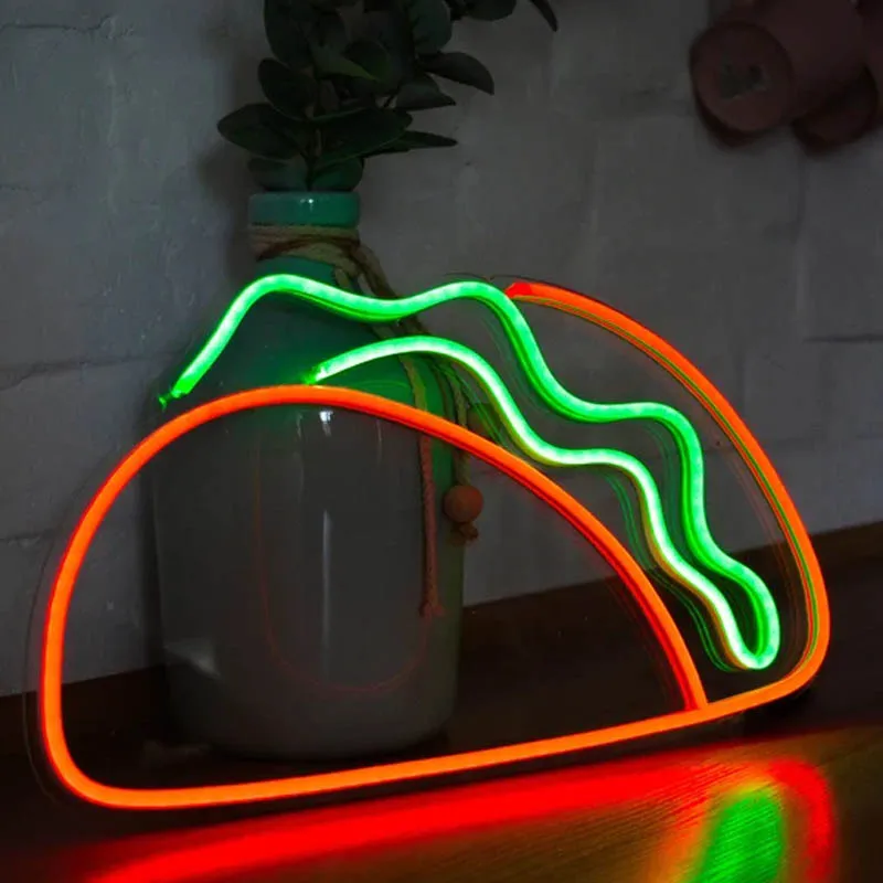 

Custom Taco Led Neon Light Business Sign burrito Indoor wall neon decor Taco neon light Custom Food Sign Lights