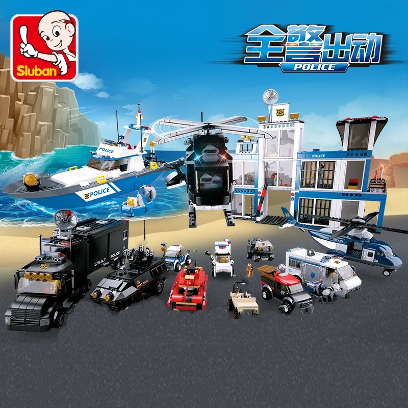 Совместимая с патрулем модель полицейского участка автобуса строительные блоки