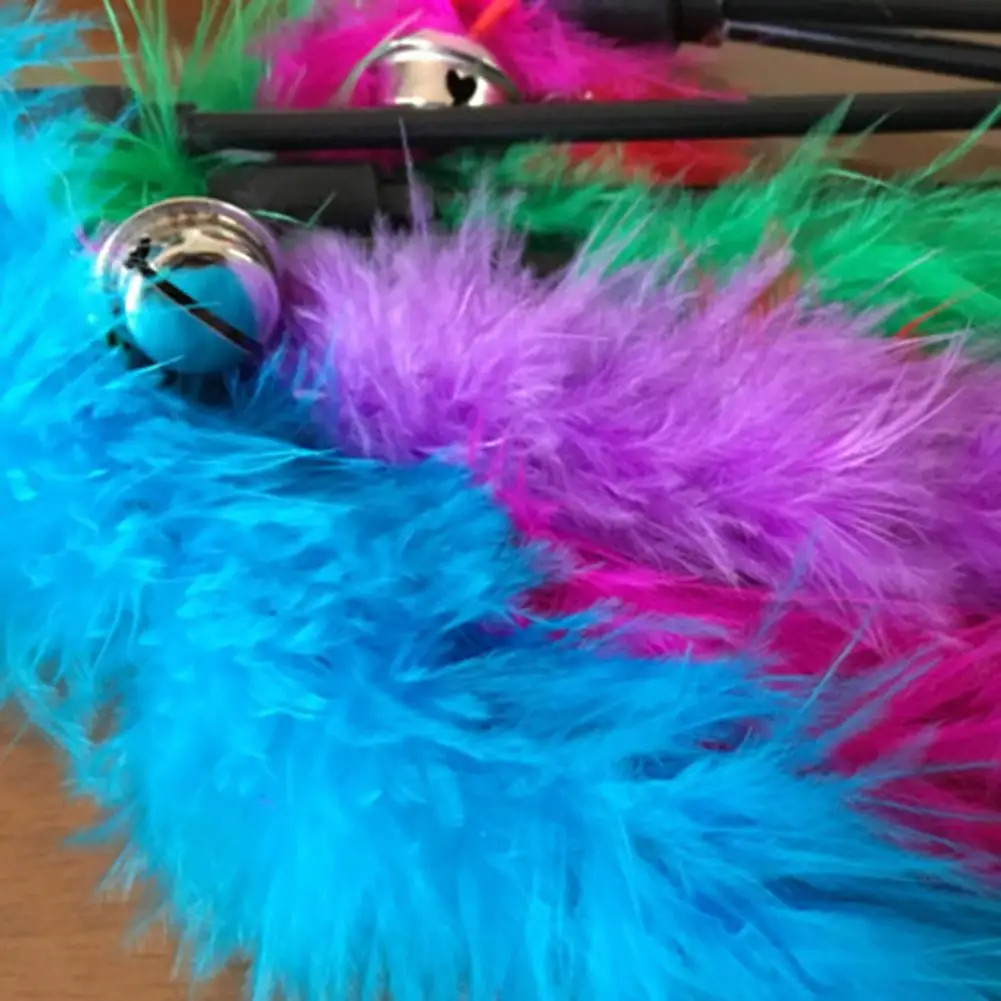 

HOT SALES!!! Cat Kitten Teaser Plush Wire Chaser Wand with Bell Interactive Fun Pet Toy Gift